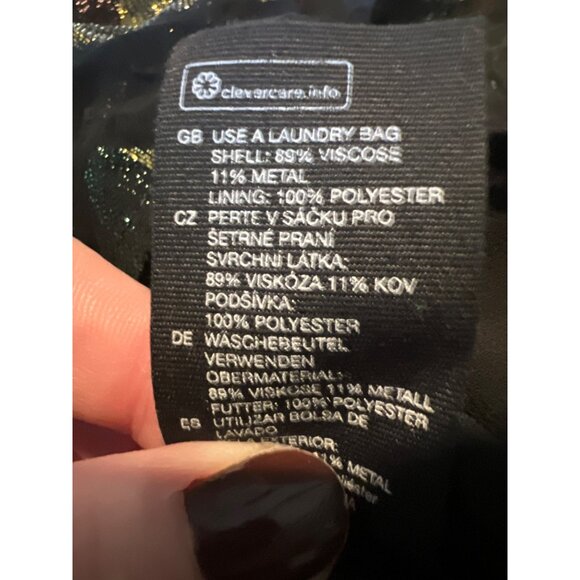 & Other Stories Paris Atelier Black & Gold Metallic Blouse US 6 - Picture 4 of 7